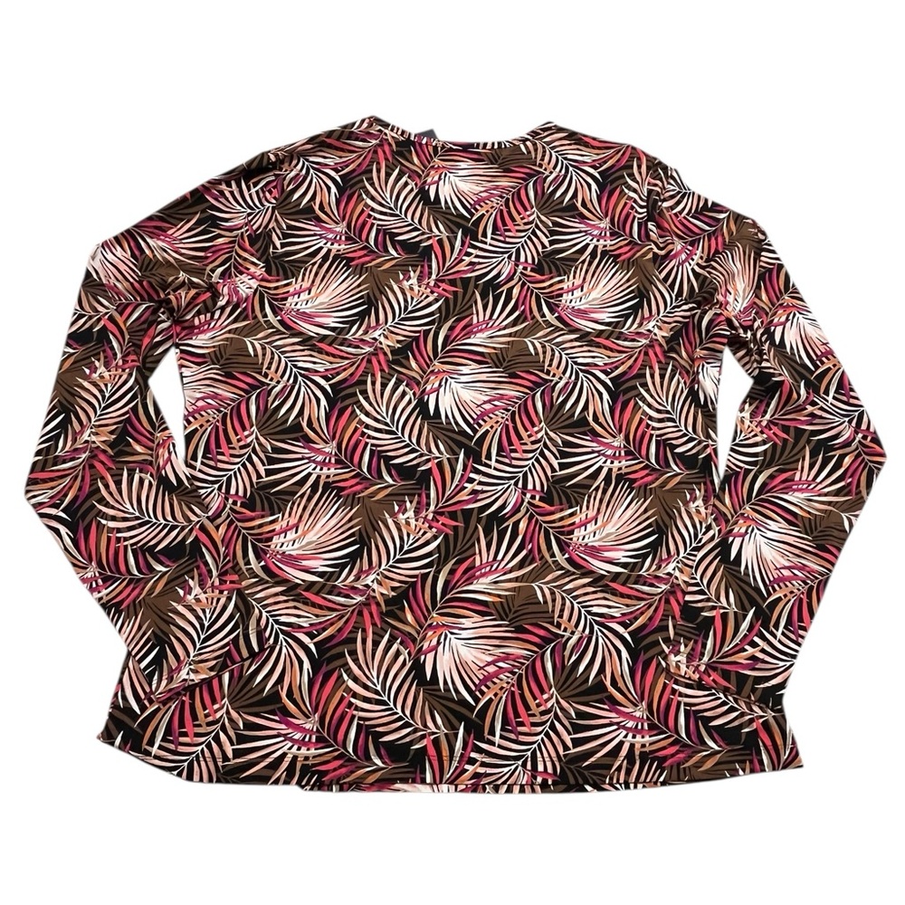 Lands’ End Black Multi Palm Swim Shirt NWT Size L - Picture 2 of 6